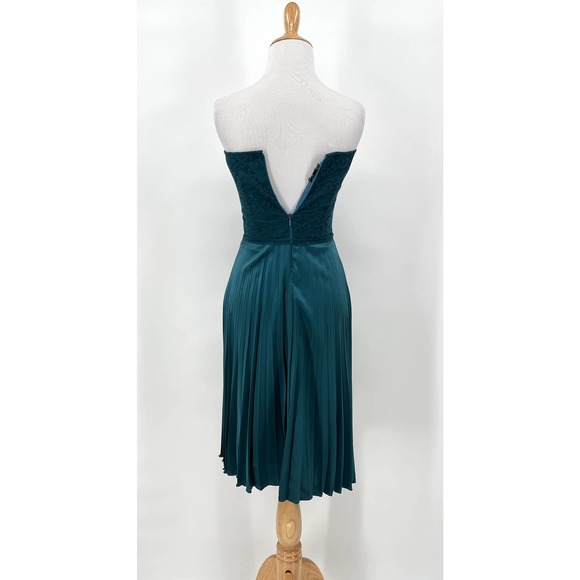 MARIA BIANCA NERO Vintage Dress Womens XS Teal Blue Strapless Lace Tube NWT Y2K - Picture 2 of 15